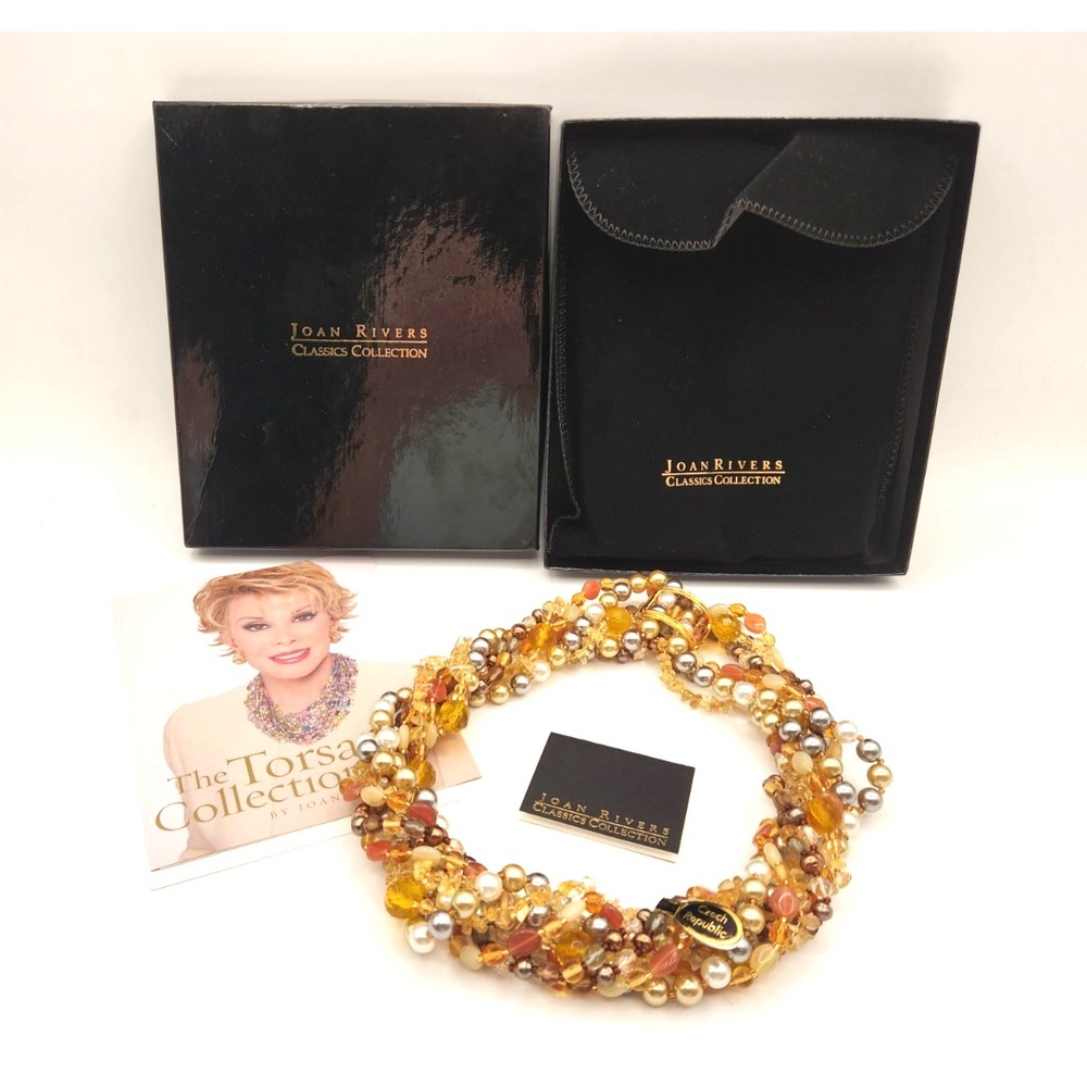 Joan Rivers Torsade Collection NEUTRALS #2 Twisted Necklace New in Box Czech